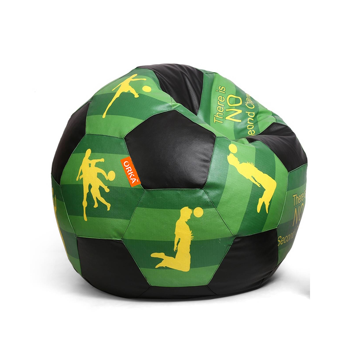 Orka Digital Printed Kids Foorball With Mathching Footstool Filled Bean Bag With Beans (FB49 Multicolor)